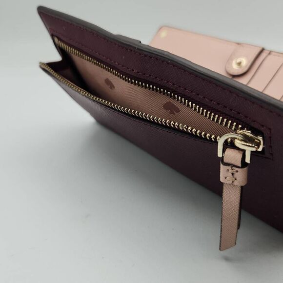 Kate Spade New York Cameron Wallet Lrg. Colorblock Slim Bifold Gold Zip $119 - Picture 3 of 7